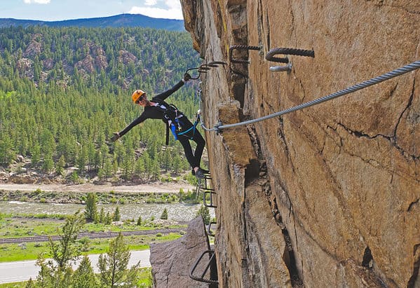 Woman on Via Ferrata