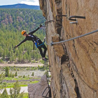 Woman on Via Ferrata
