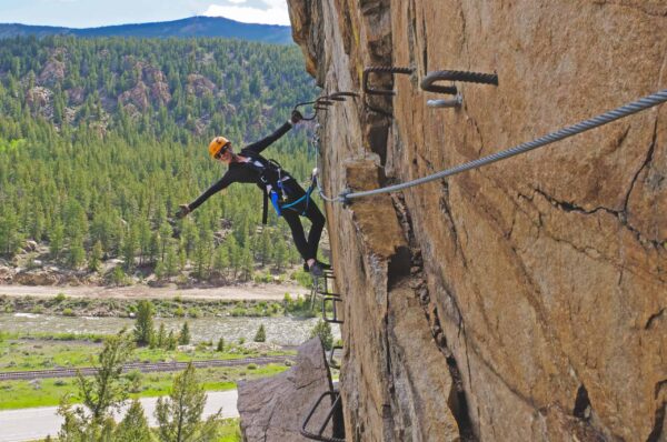 Woman on Via Ferrata