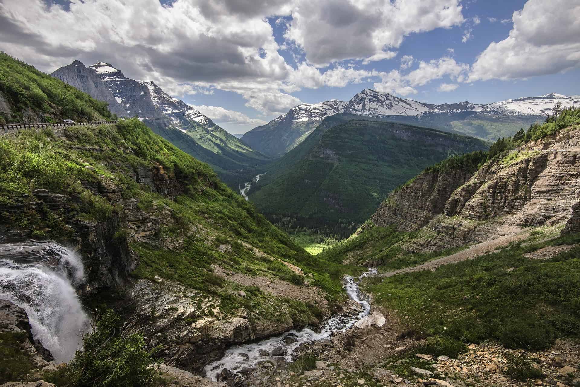 Mountains with river flowing through them