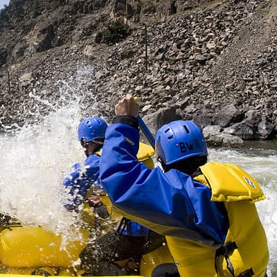 Rafting into whitewater on the Arkansas River