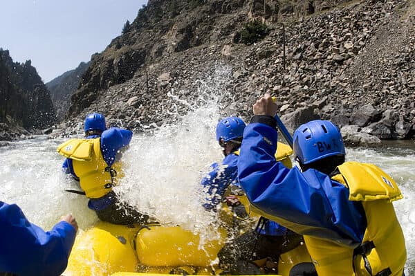 Rafting into whitewater on the Arkansas River