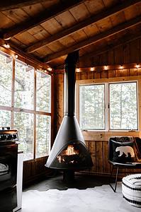fireplace in nice cabin