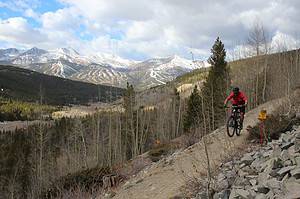 Man mountain biking Breckenridge